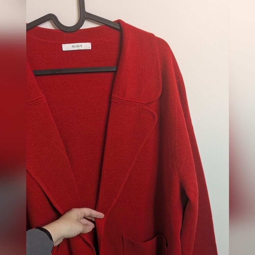 Ricki's Red Sweater Knit Blazer - size L - Picture 2 of 8